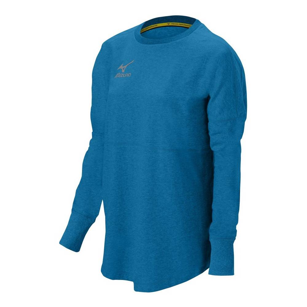 Womens Mizuno Hitter’s Pullover Blue/Light Blue Philippines (MEWTDS213)